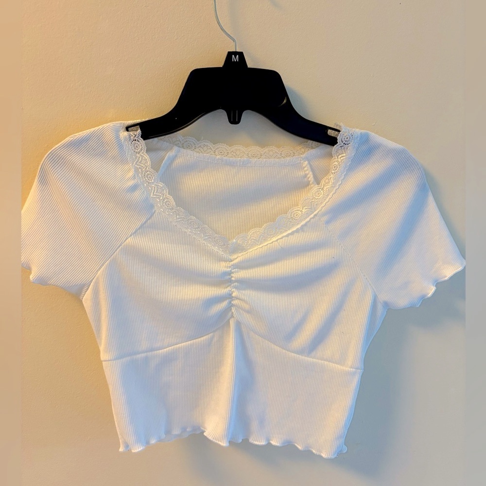 Two big girl 14 Y Ribbed Raglan Sleeve Ruffle T-Shirt - Picture 7 of 15